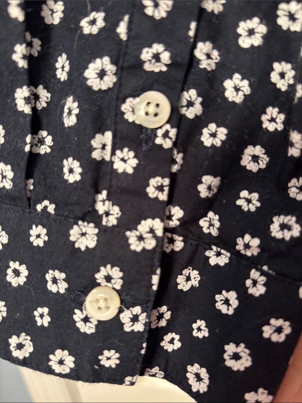 J. Crew Navy Blue Floral Midi Shirt Dress EUC 12 - Picture 11 of 14